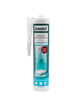 Герметик GREENesT силиконовый санитарный, прозрачный 260 мл