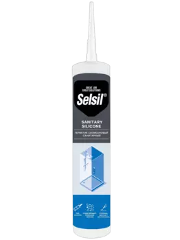 Герметик Selsil Sanitary, силиконовый санитарный, белый, 280 мл