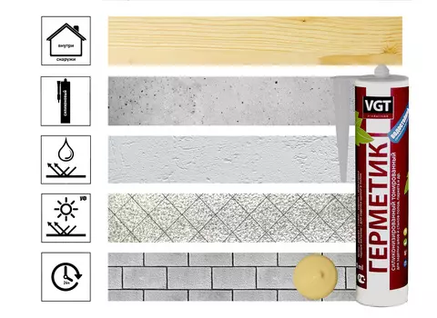 Герметик силиконизированный (мастика) для нар/внутр работ Сосна, 0.4кг