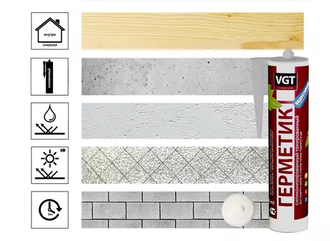 Герметик силиконизированный (мастика) для нар/внутр работ белый, 0.4кг