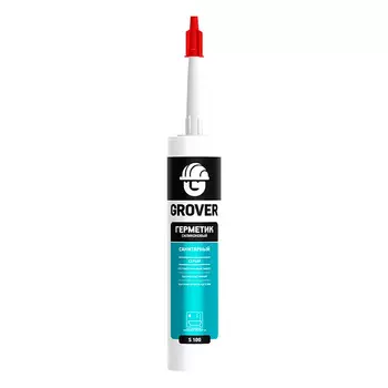 Герметик силиконовый санитарный Grover S100 серый 280 мл