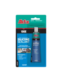 Герметик силиконовый универсальный Akfix 100E, 50 мл, прозрачный