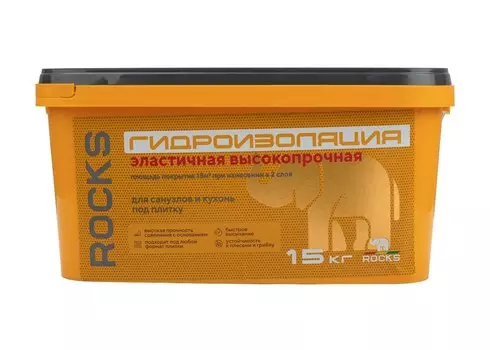 Гидроизоляция ROCKS акриловая, однокомпонентная 15 кг