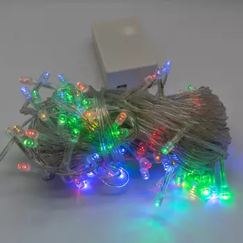 Гирлянда "Нить" 100 LED, 10m,IP20 multicolor,прозрачный провод