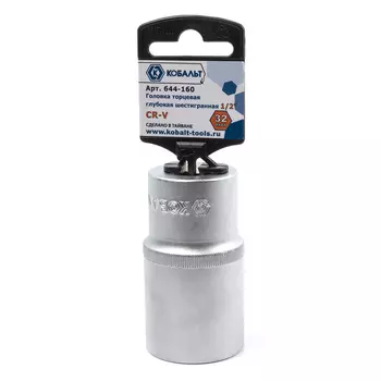 Головка торцевая глубокая Кобальт 1/2" 32 мм