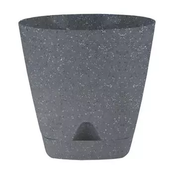 Горшок для цветов AMSTERDAM D 140 мм с прикорневым поливом,тёмный камень
