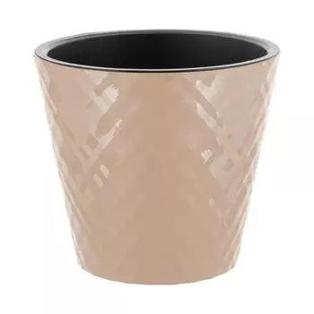 Горшок для цветов InGreen Manhattan D125мм, 1 л c дренажной вставкой, молочный шоколад