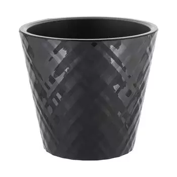 Горшок для цветов InGreen Manhattan D160мм, 1,6 л c дренажной вставкой, оникс