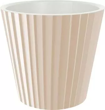 Горшок для цветов InGreen Sand D320мм, 15,8л c дренажной вставкой, на колесиках молочный шоколад