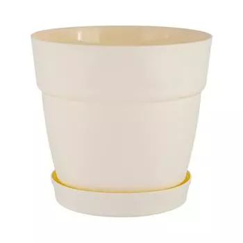 Горшок для цветов InGreen Villa de Fiori с фиксируемым поддоном 2л, D170мм, белоснежный жасмин