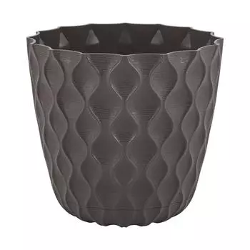 Горшок для цветов InGreen Wave с дренажной сеткой и съемным поддоном 1,4л, D145мм, горький шоколад