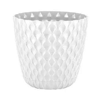 Горшок для цветов InGreen Wave с дренажной сеткой и съемным поддоном 10л, D270мм, белоснежный жасмин