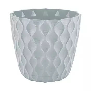 Горшок для цветов InGreen Wave с дренажной сеткой и съемным поддоном 1,4л, D145мм, утренний туман