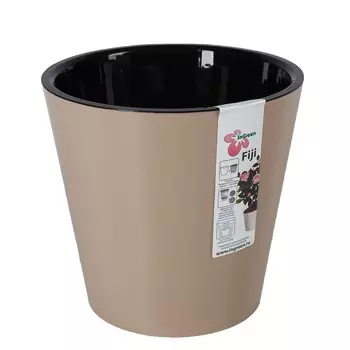 Горшок пластиковый Фиджи d16 см; h14,5 см 1,6 л, шоколадный