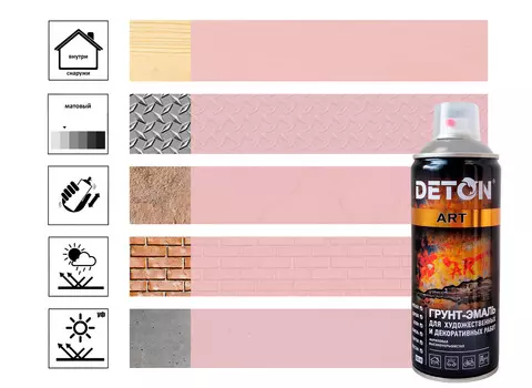 Грунт-эмаль DETON ART boreal pink, аэрозоль 520 мл