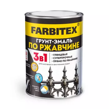 Грунт-эмаль по ржавчине 3в1 FARBITEX, красный 1,8 кг