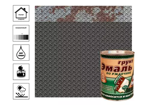 Грунт-Эмаль 3в1White House черная 0,9кг