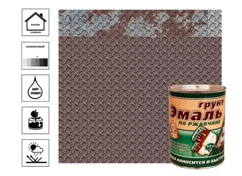 Грунт-Эмаль 3в1White House шоколадная 0,9кг