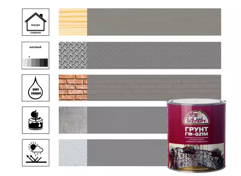 Грунтовка Эксперт ГФ-021М 0,8 кг, серый