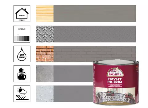 Грунтовка Эксперт ГФ-021М 1,8 кг, серый