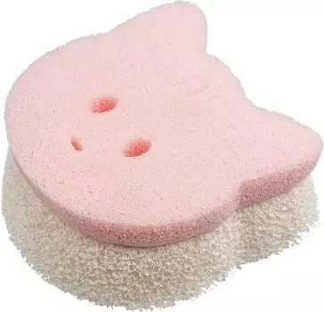 Губка Банные штучки Котенок, с экстрактом тофу 95х90х40 мм