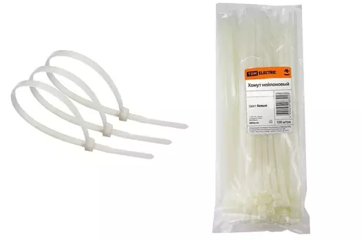 Хомут 2,5х100мм нейлон (белый) (100шт) TDM