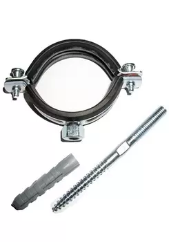 Хомут металлорезиновый с дюбелем и шурупом 1/2", 20-23 мм