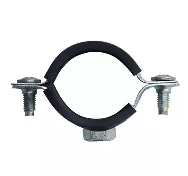 Хомут металлорезиновый с дюбелем и шурупом 1", 31-35 мм