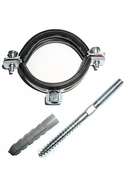 Хомут металлорезиновый с дюбелем и шурупом 3/4", 25-28 мм