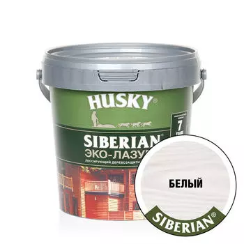 ЭКО-лазурь для дерева Husky Siberian полуматовая, белая 2,5л