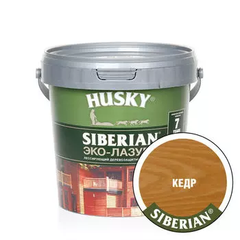 ЭКО-лазурь для дерева Husky Siberian полуматовая, кедр 2,5л