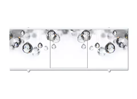 Экран «Premium Collection» Монохром/Хрустальный 1680х560х34 /3 дверки (рама - окрашенная алюминиевая