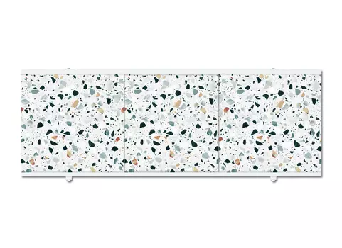 Экран «Premium Collection» Мятная история/Терраццо 1680х560х34 /3 дверки (рама - окрашенная алюминие