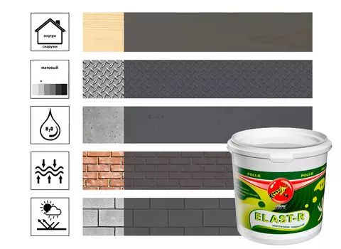 Эластичное покрытие elast -r графит RAL 7024 6кг