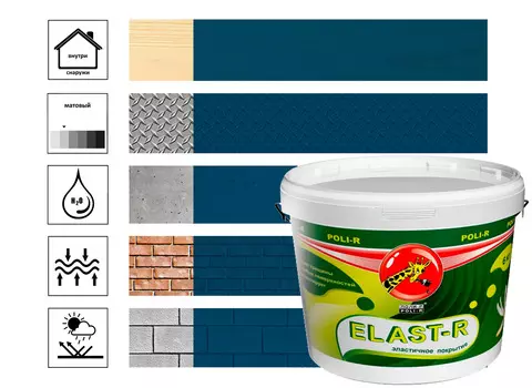 Эластичное покрытие elast -r индиго RAL 5001 6кг