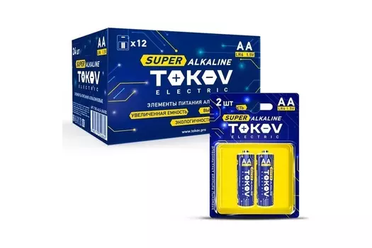 Элемент питания алкалиновый AA/LR6 TOKOV ELECTRIC TKE-ALS-LR6/B2 2 штуки