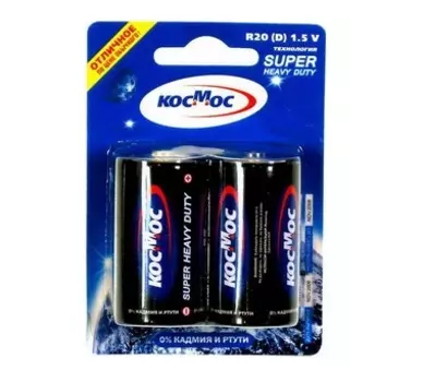 Элемент питания Космос R20 2*BL 1шт