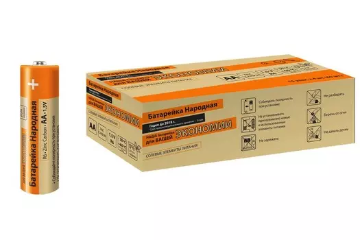 Элемент питания R6 AA Zinc Carbon 1,5V SH-4 Народный