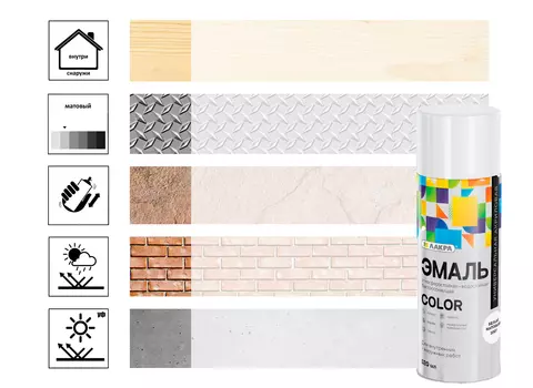 Эмаль аэрозольная Лакра Color универсальная Белый матовый 1007