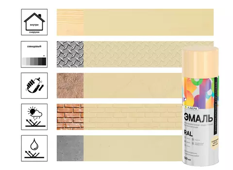 Эмаль аэрозольная Лакра RAL Слоновая кость 1014