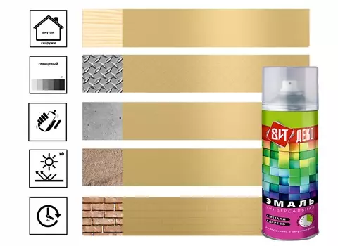 Эмаль аэрозольная Вит Деко универсальная золотой декор 520 мл