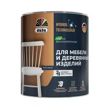 Эмаль акриловая Dufa, для мебели и деревянных изделий, база1, 2 л