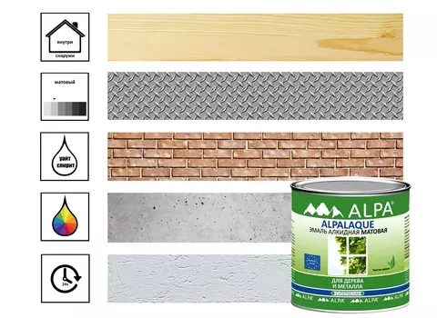 Эмаль алкидная Alpa Alpalaque белая матовая 0,5 л