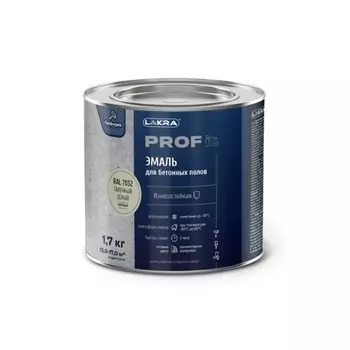 Эмаль для бетонных полов быстросохнущая Лакра PROF IT Галечный серый, RAL 7032 1,7 кг