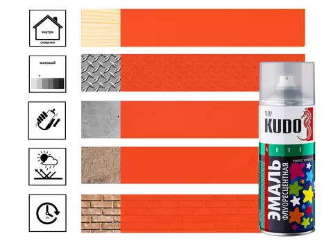 Эмаль флуоресцентная оранжево-красная 520 мл.