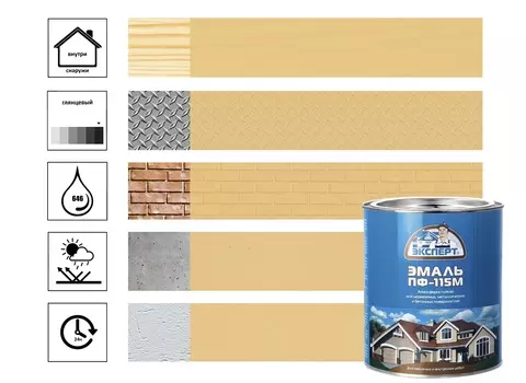 Эмаль ЭКСПЕРТ ПФ-115М глянц бежевая 0,8кг