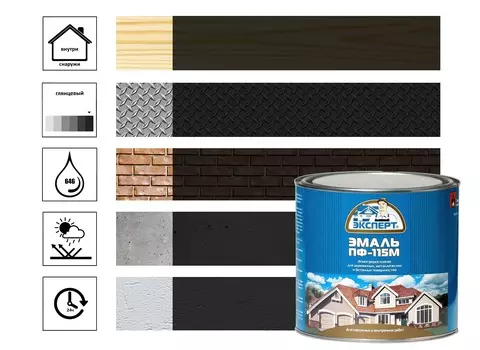 Эмаль ЭКСПЕРТ ПФ-115М глянц черная 2,7кг