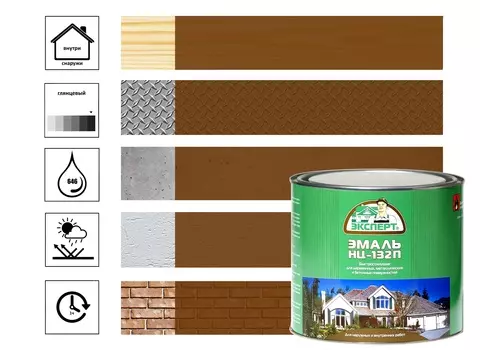 Эмаль Эскперт НЦ-132М 1,7 кг, коричневая