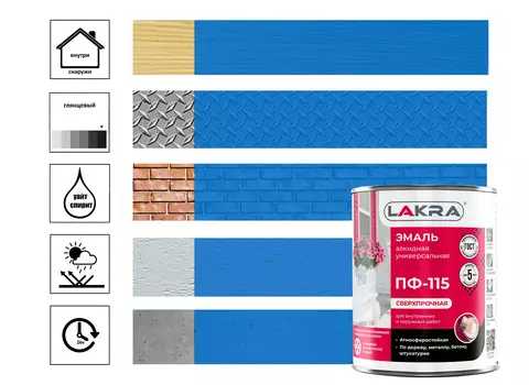 Эмаль Лакра ПФ-115, 1 кг, голубая