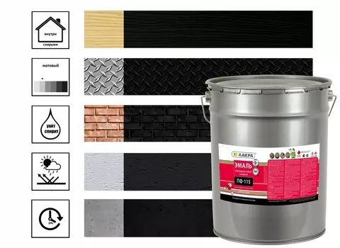 Эмаль Лакра ПФ-115, 20 кг черная